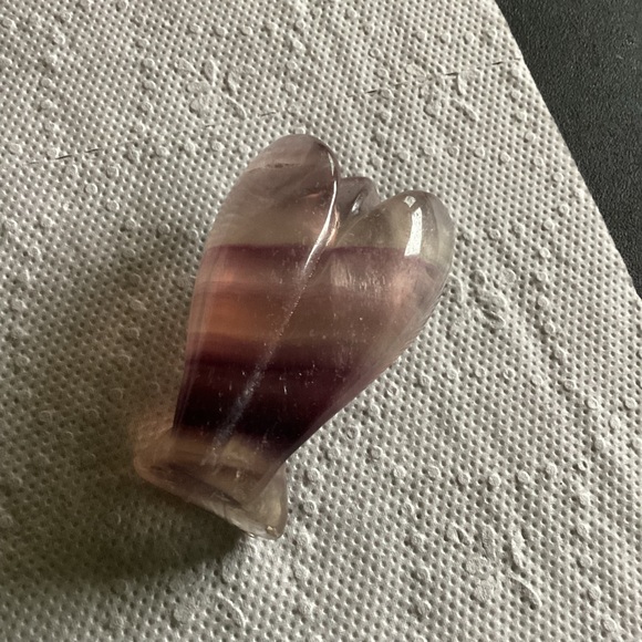 2” Rainbow Fluorite Angel Purple Clear Crystal Helper Guide - Picture 4 of 7